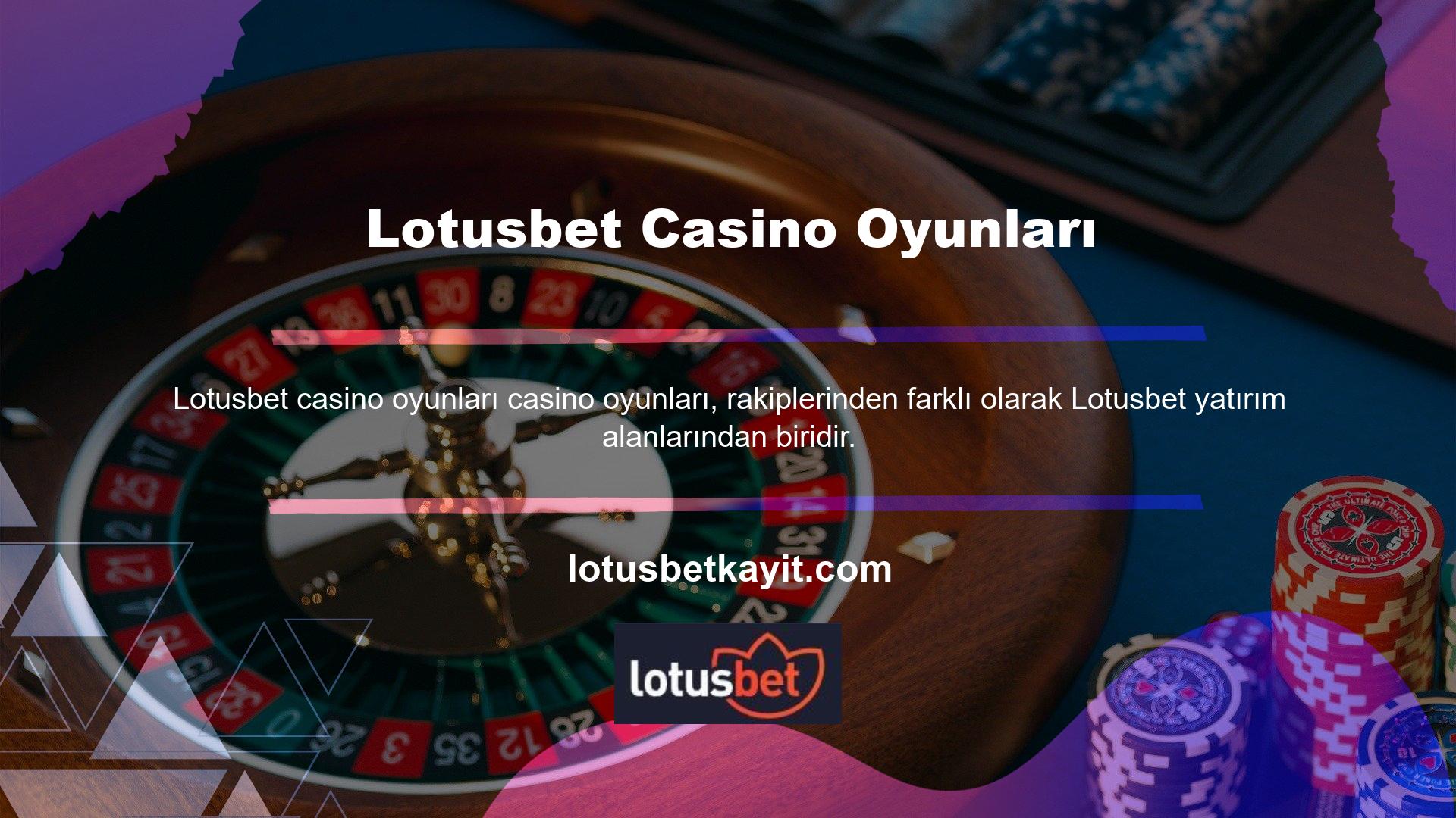 Lotusbet bahis oynayan tüm casino tutkunları, hem canlı hem de düzenli olarak geniş bir casino ve slot makinesi oyunları yelpazesine sahiptir